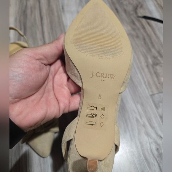 J.Crew $128 Bow Kitten sling back Heels in Sandstone Size 5 BW884 - Picture 9 of 13